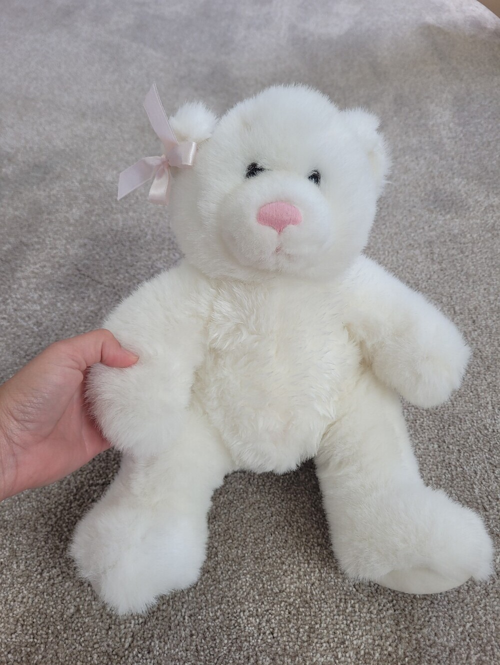 Vintage Build-a-bear White Baby Girl Stuffed Teddy Bear